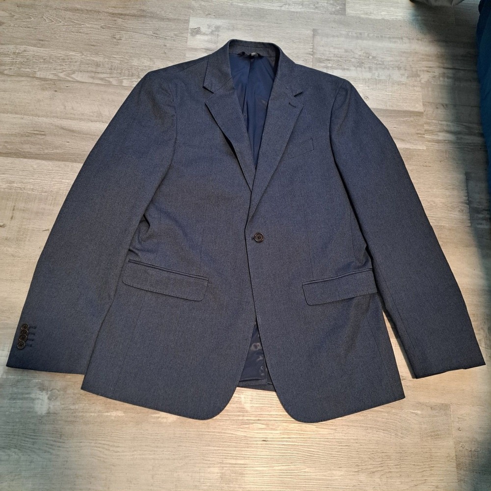 Banana Republic Sport Coat Mens 40L Profilo Italia Slim Fit Thick Cotton Navy